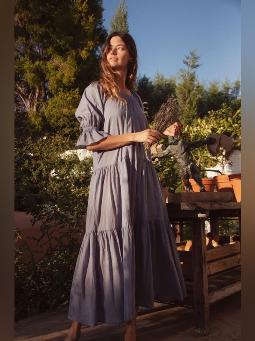 (Flawed) Daughters of India Sahana Maxi Dress Blue Boho S